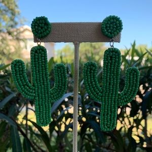 Beaded cactus earrings. Super cute and fun!
